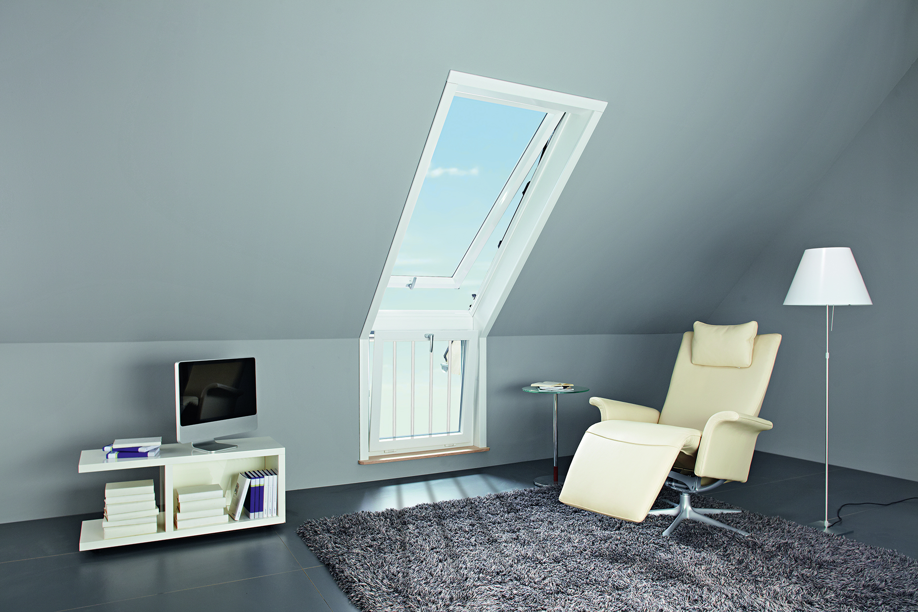 Cabrio Dachfenster - Wohn-Fassadenanschlussfenster
